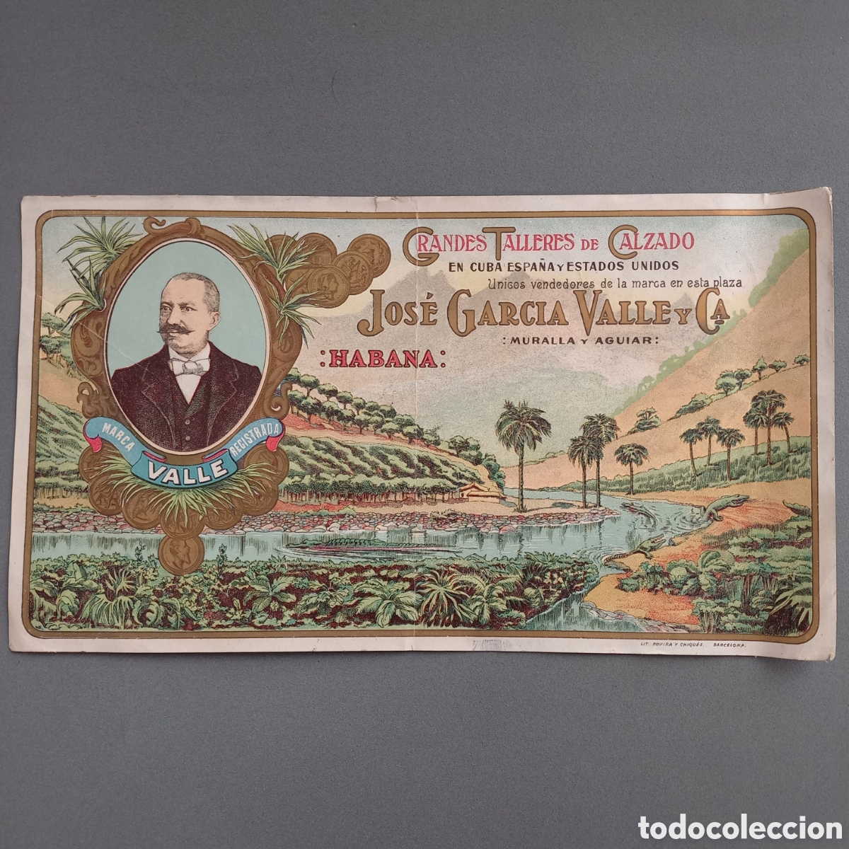 Old Labels: Antigua etiqueta marca VALLE Grandes Talleres de Calzado, Jos&eacute; Garcia Valle, Habana Cuba, a&ntilde;os 20-30