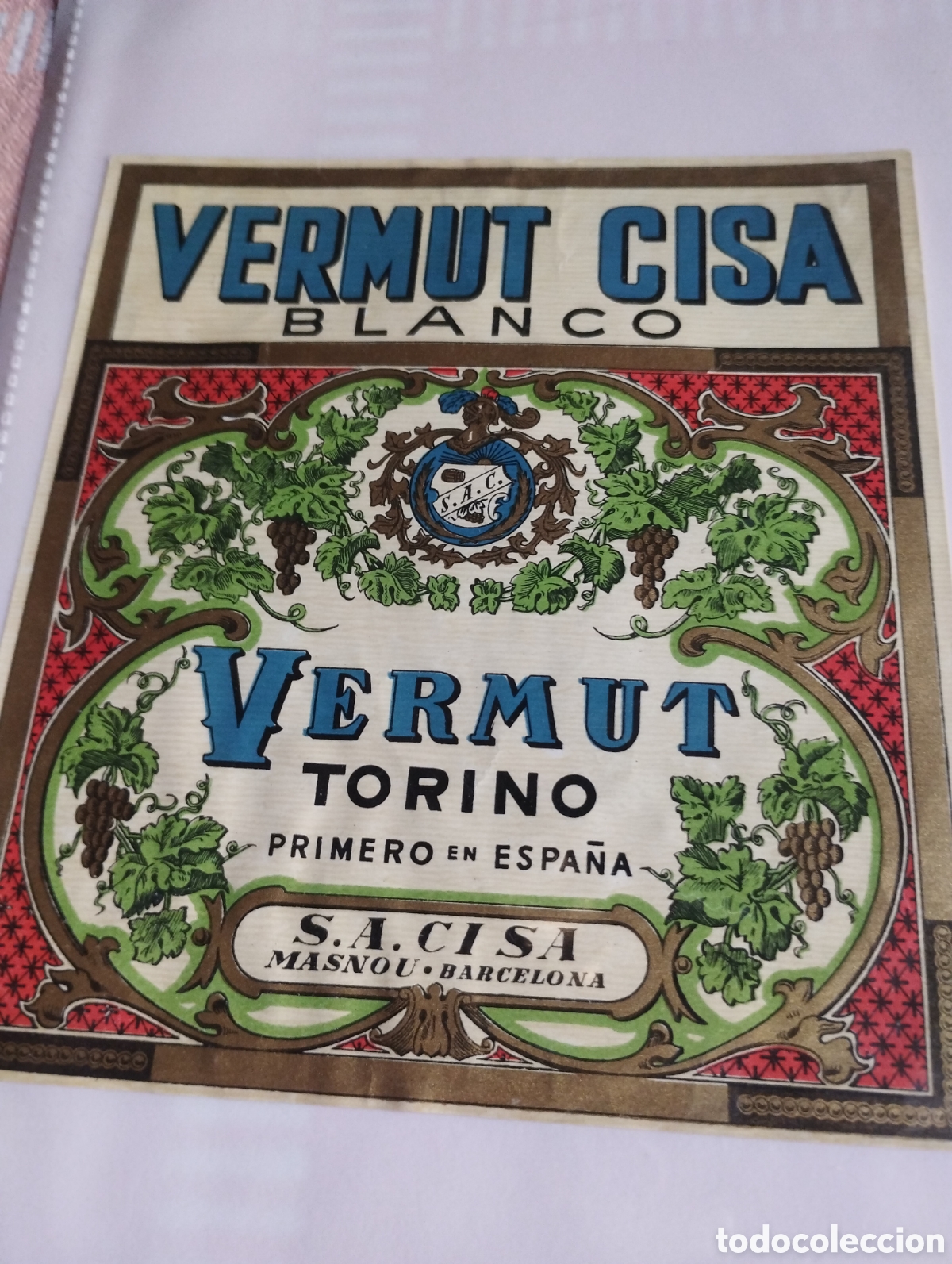 Old Labels: Vermut Cisa Blanco Masnou