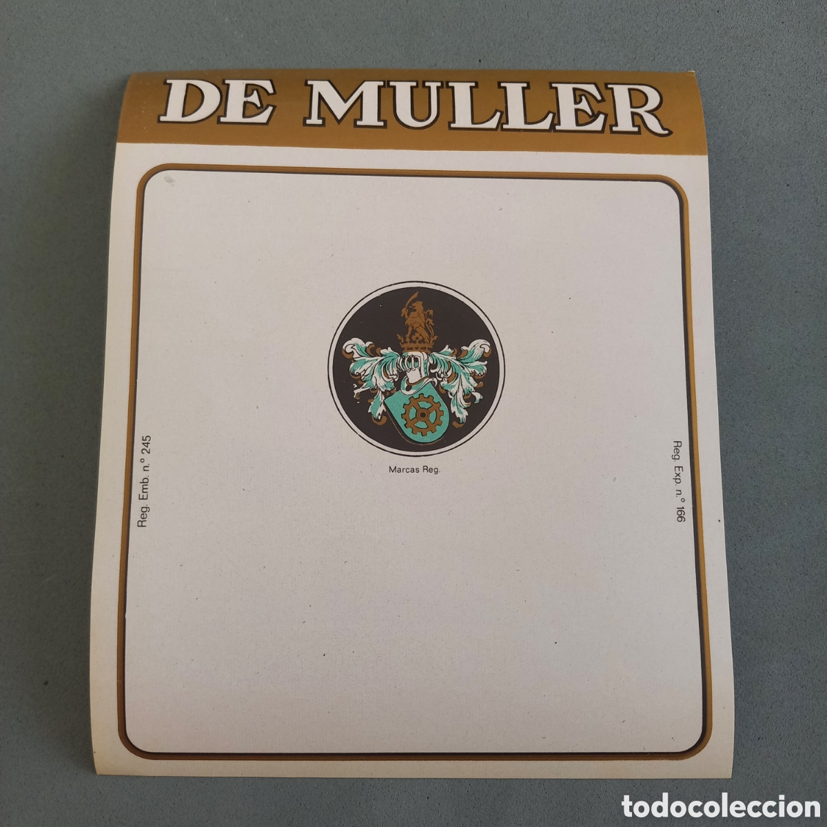 Alte Etiketten: Antigua etiqueta de vino de las Bodegas De Muller, Tarragona A&ntilde;os 60 - 70