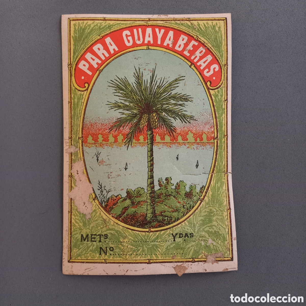 Etiquetas antiguas: Antigua etiqueta de tejidos PARA GUAYABERAS, a&ntilde;os 30 - 40