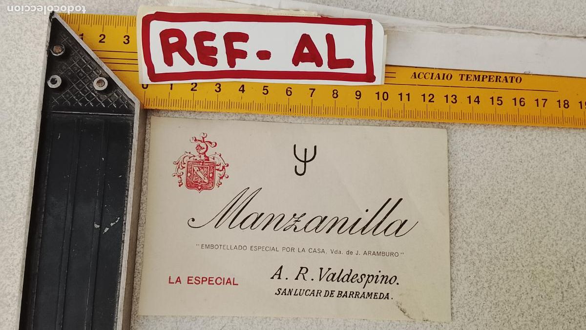 Etiquetas antiguas: HAGA SU OFERTA - ANTIGUA ETIQUETA DE VINO LICOR co&ntilde;ac manzanilla fino SANLUCAR JEREZ CADIZ EL PUERTO