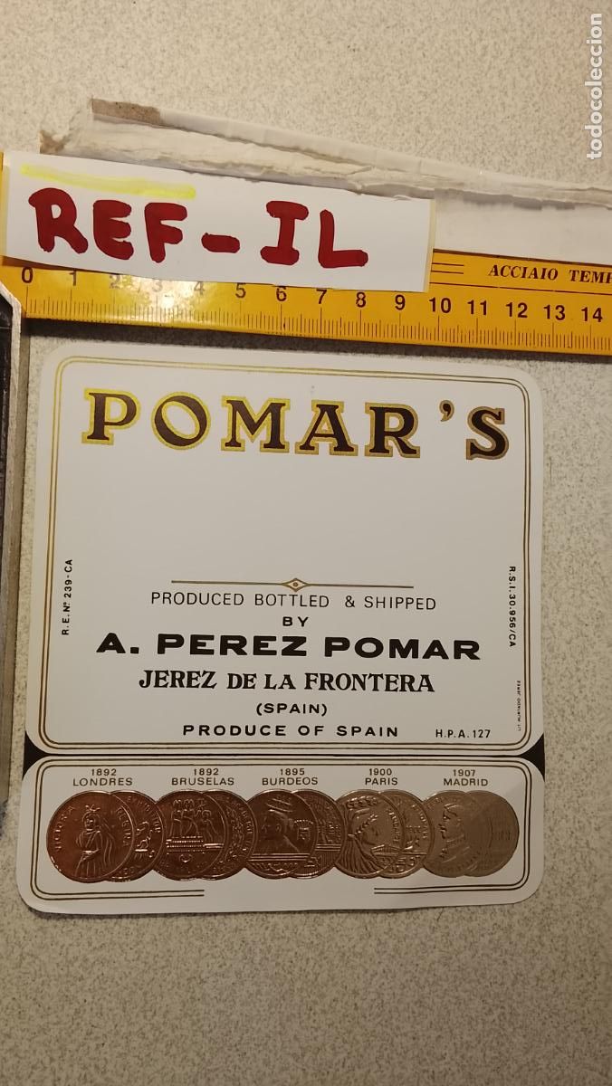 Etiquetas antiguas: HAGA SU OFERTA - ANTIGUA ETIQUETA DE VINO LICOR co&ntilde;ac manzanilla fino SANLUCAR JEREZ CADIZ EL PUERTO