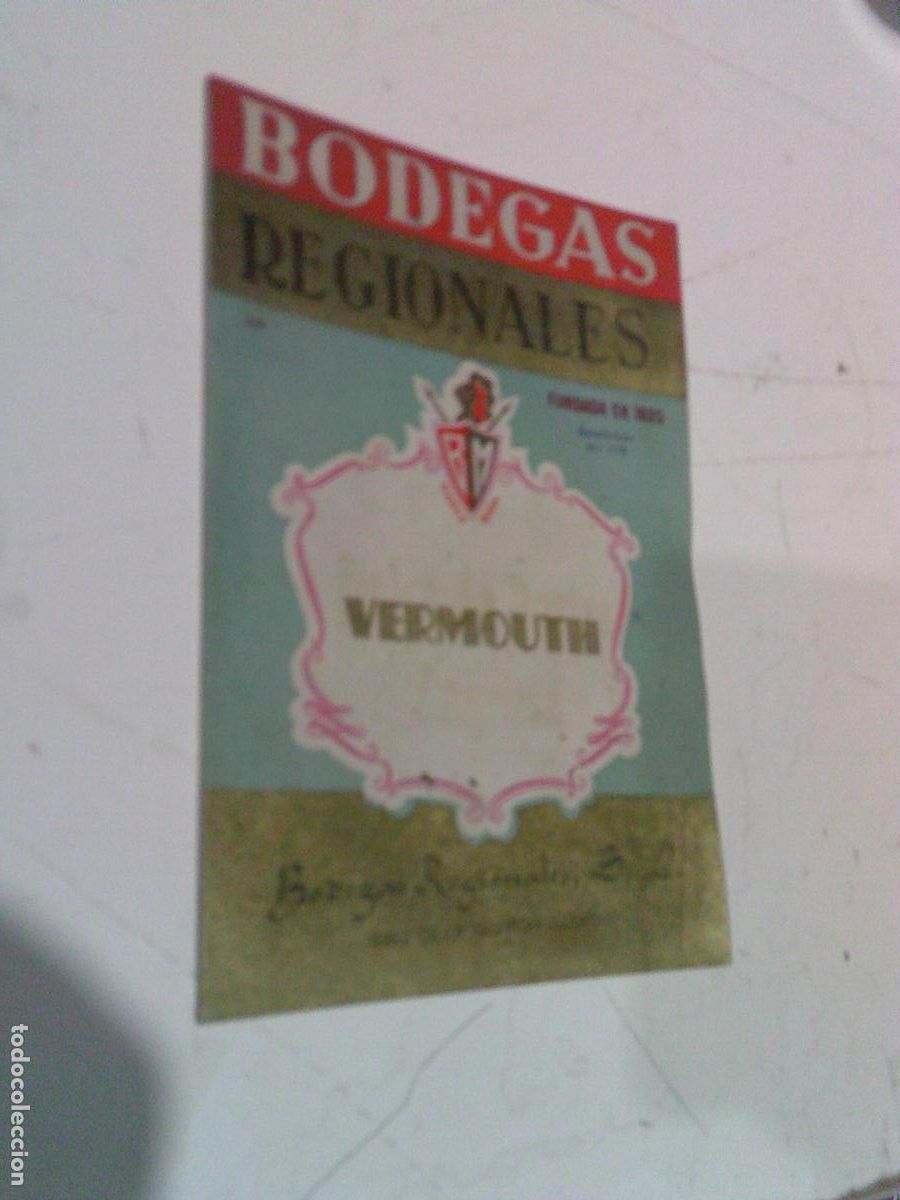 Etiquetas antiguas: Etiqueta antigua Bodegas Regionales Jerez Vermouth
