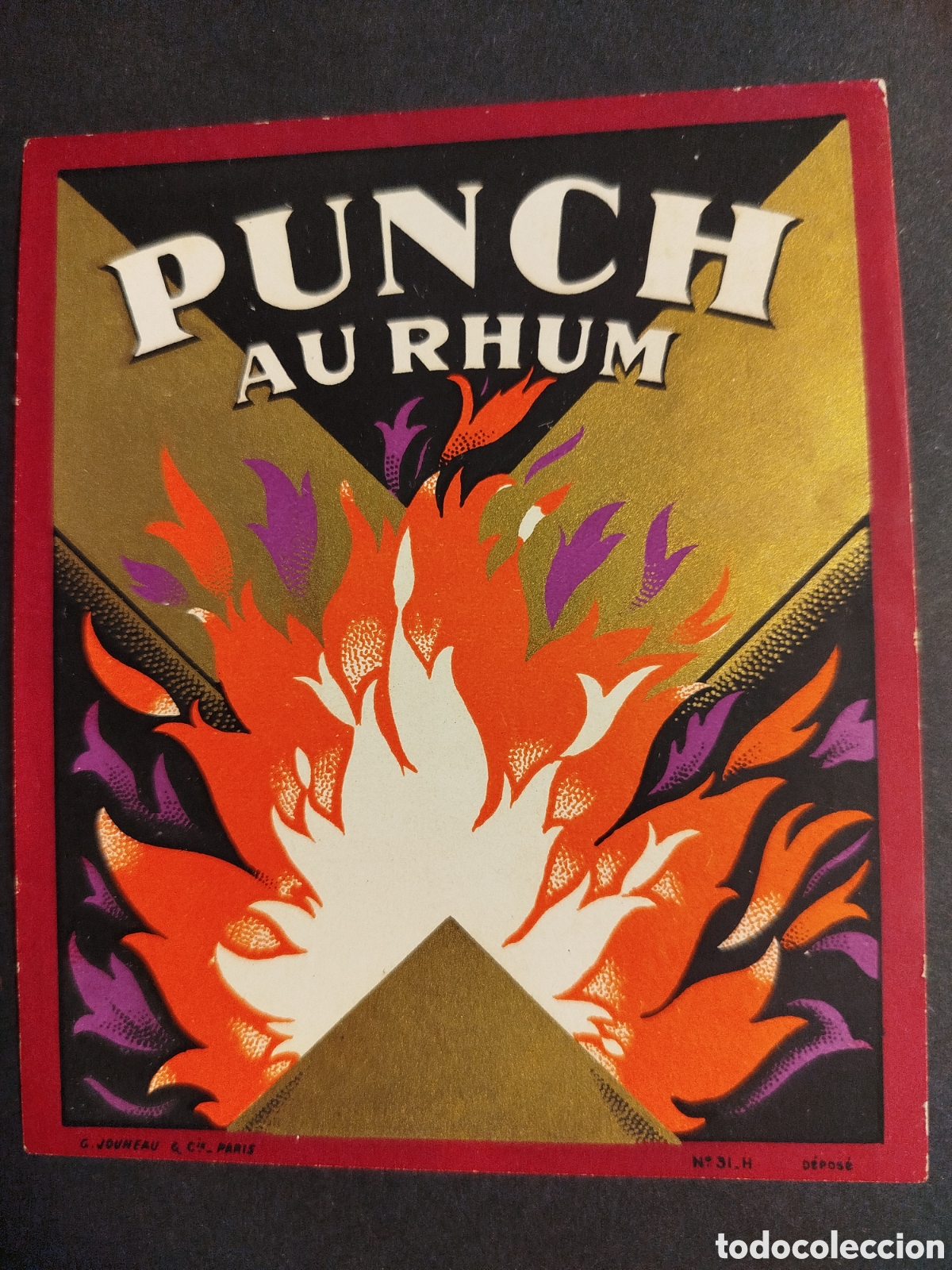 Etiquetas antiguas: Etiqueta antigua Punch au Rhum Par&iacute;s