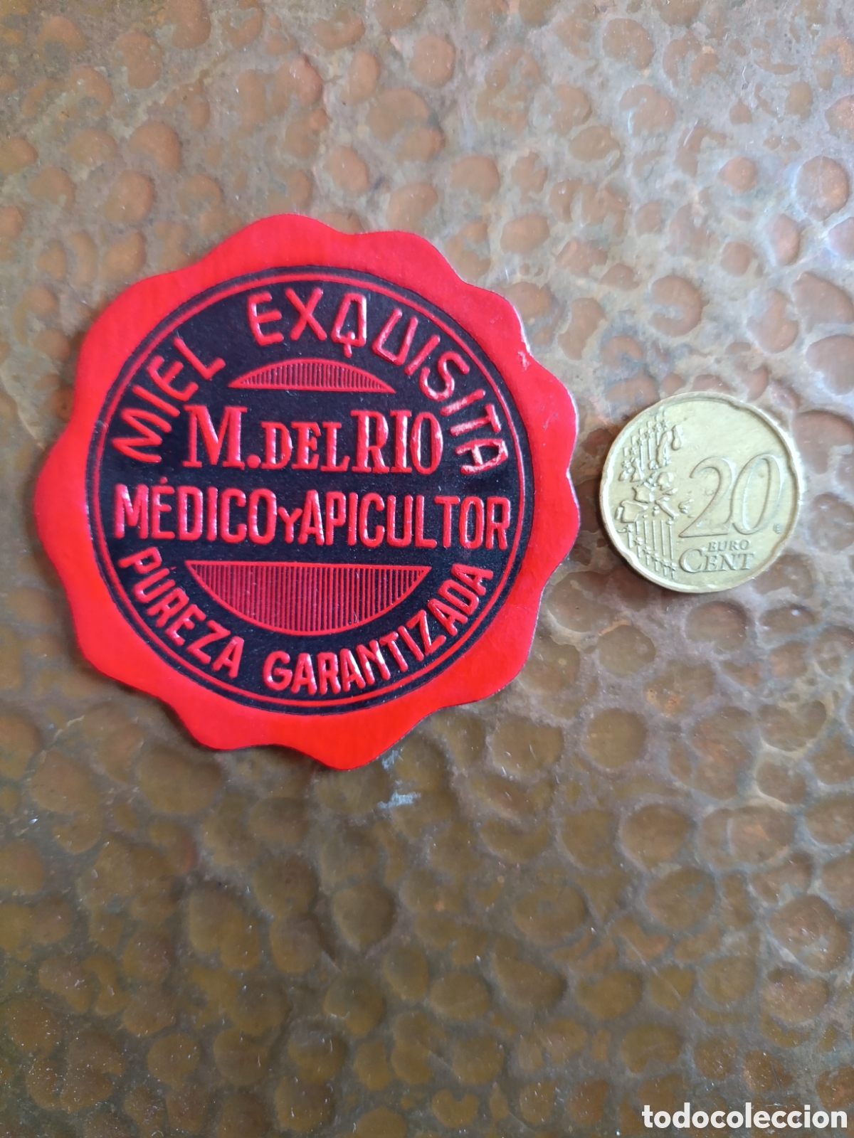 Etiquetas antiguas: PUSE MIEL EXQUISITA M DEL R&Iacute;O M&Eacute;DICO Y APICULTOR PUREZA GARANTIZADA [ ETIQUETAS A&Ntilde;OS 40-50 ]