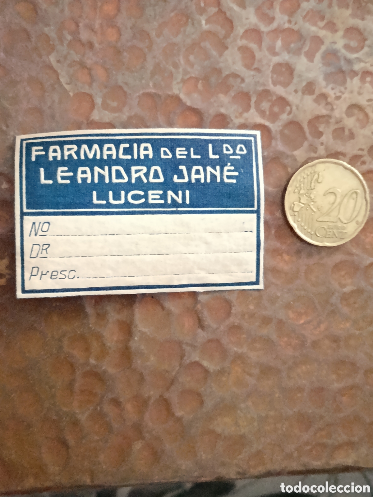 Etiquetas antiguas: FARMACIA DE LEANDRO JANE LUCENI [ ETIQUETAS A&Ntilde;OS 40-50 ]