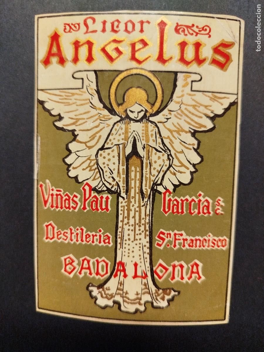 Etiquetas antiguas: ETIQUETA LICOR ANGELUS BADALONA