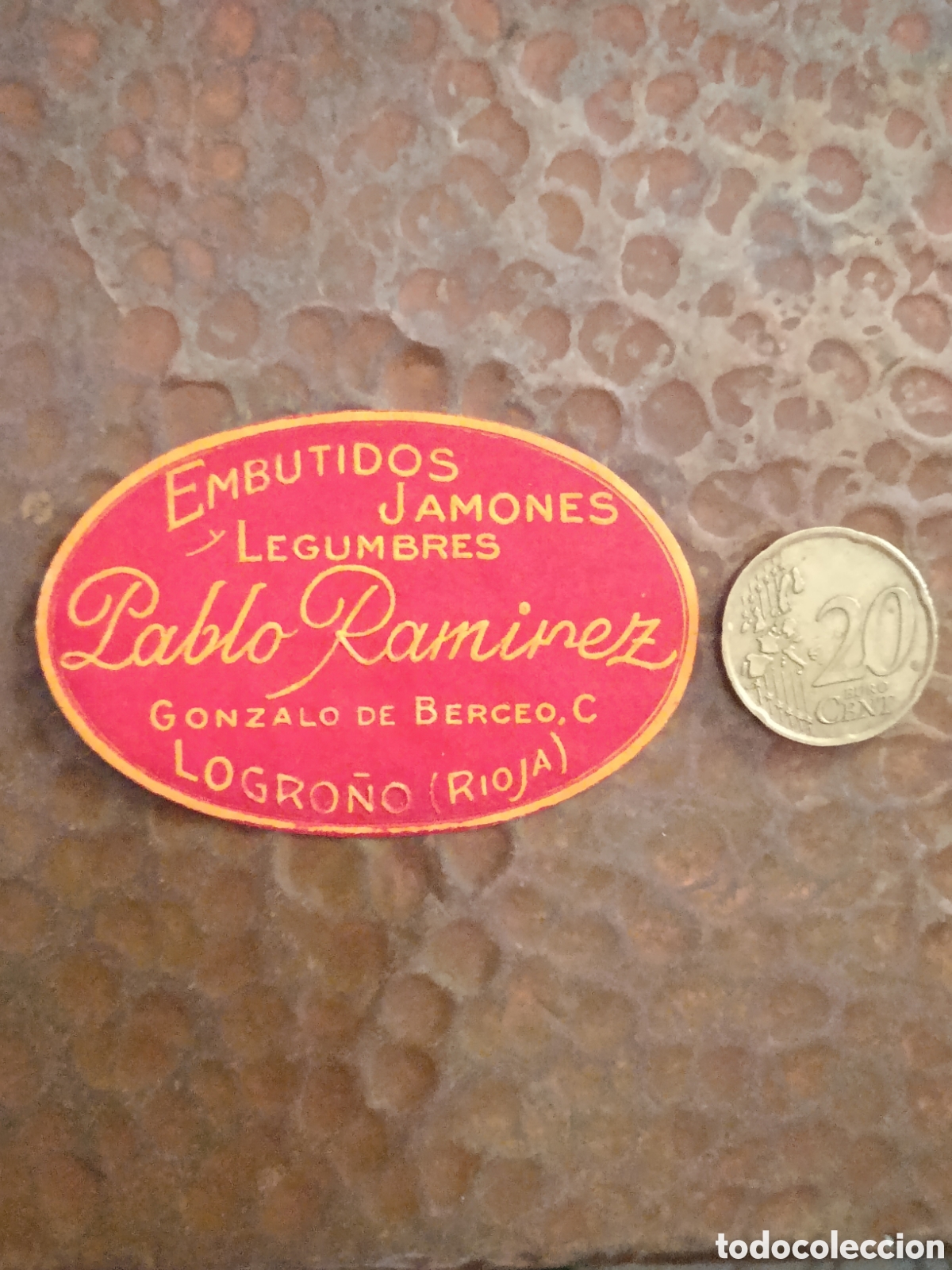 Etiquetas antiguas: EMBUTIDOS JAMONES Y LEGUMBRES PABLO RAM&Iacute;REZ LOGRO&Ntilde;O RIOJA [ ETIQUETA A&Ntilde;OS 40-50 ]