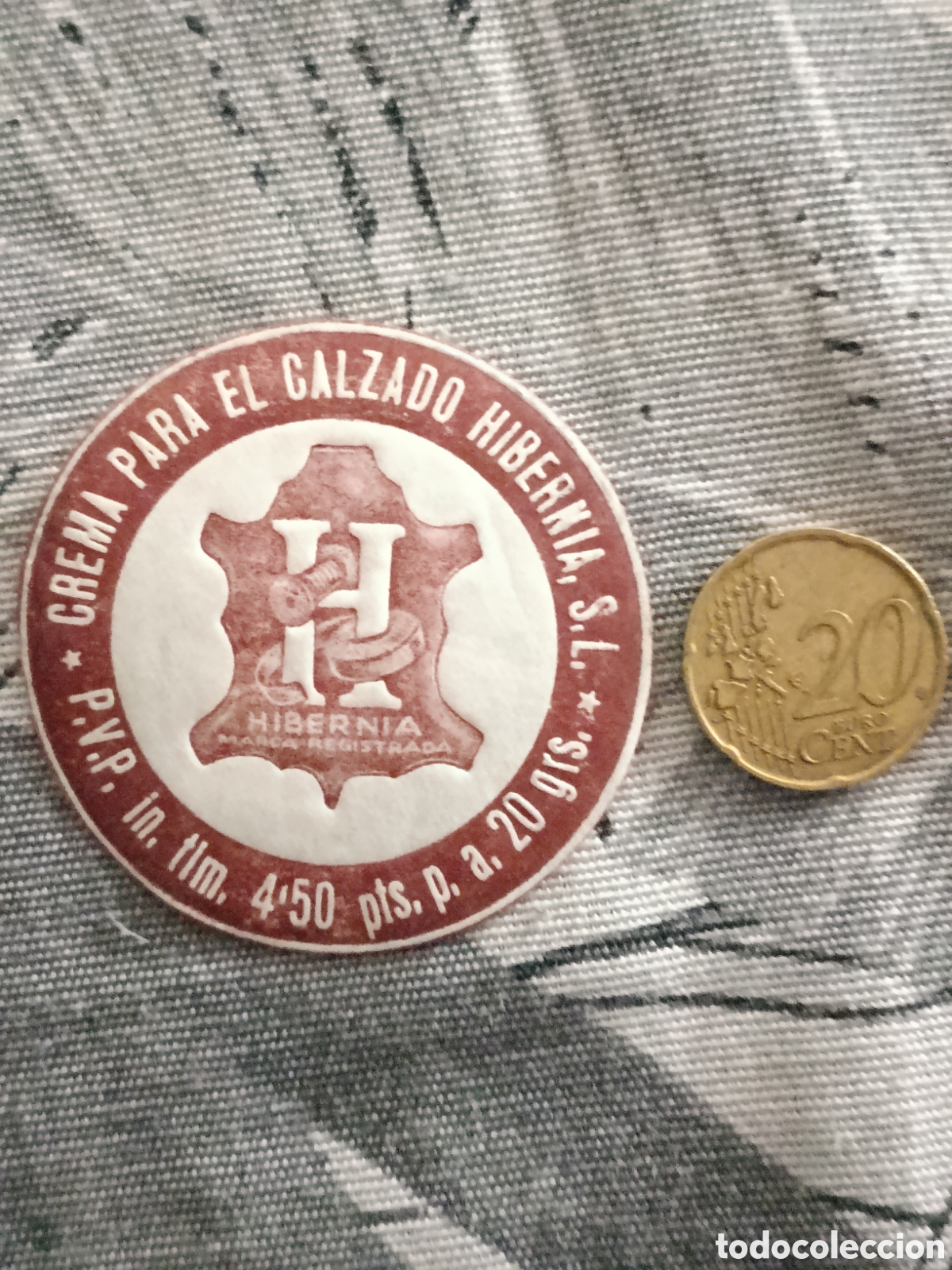 Etiquetas antiguas: CREMA PARA EL CALZADO HIBERNIA [ ETIQUETA A&Ntilde;OS 40-50 ]