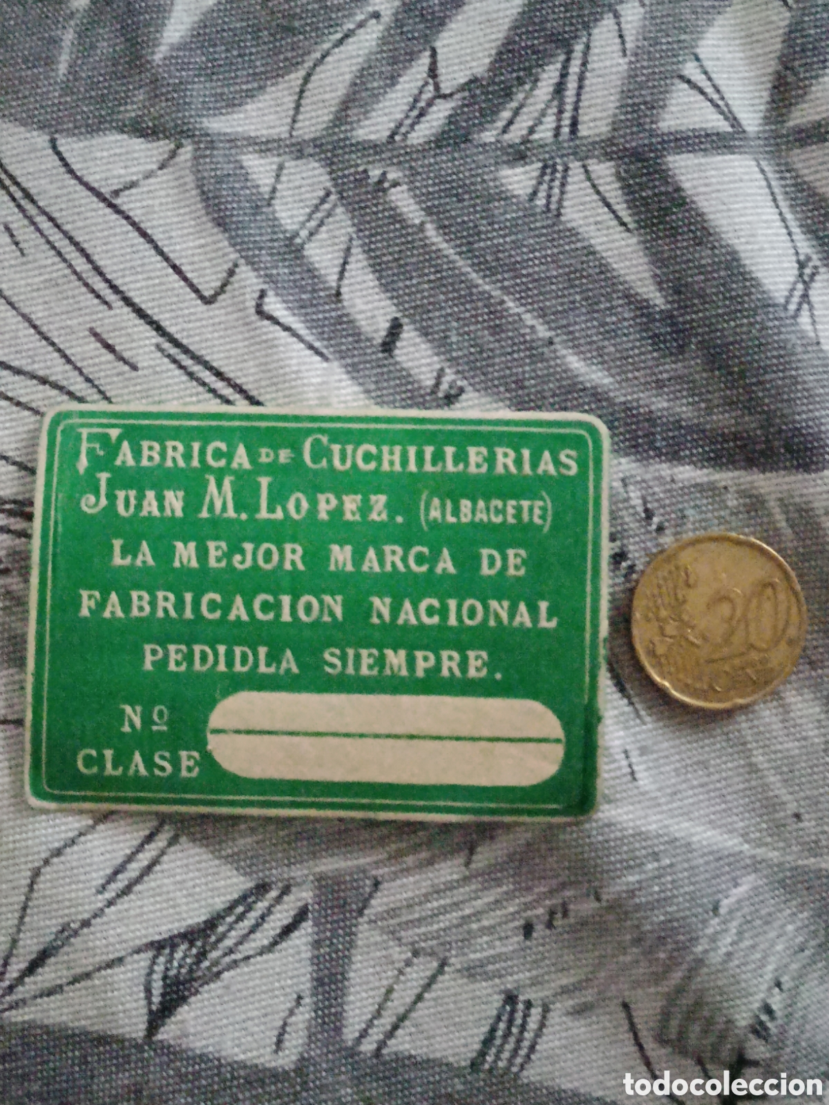 Etiquetas antiguas: F&Aacute;BRICA DE CUCHILLERAS JUAN M L&Oacute;PEZ ALBACETE [ ETIQUETA A&Ntilde;OS 40-50 ]