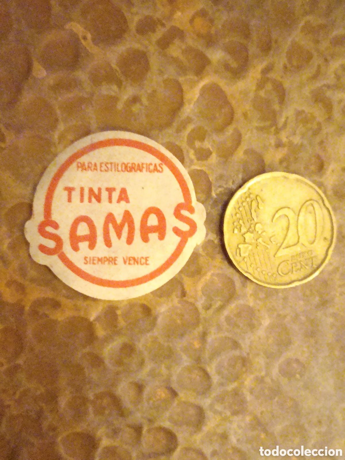 Etiquetas antiguas: PARA ESTILOGR&Aacute;FICAS TINTAS SAMAS SIEMPRE VENCE [ ETIQUETA A&Ntilde;OS 40-50 ]