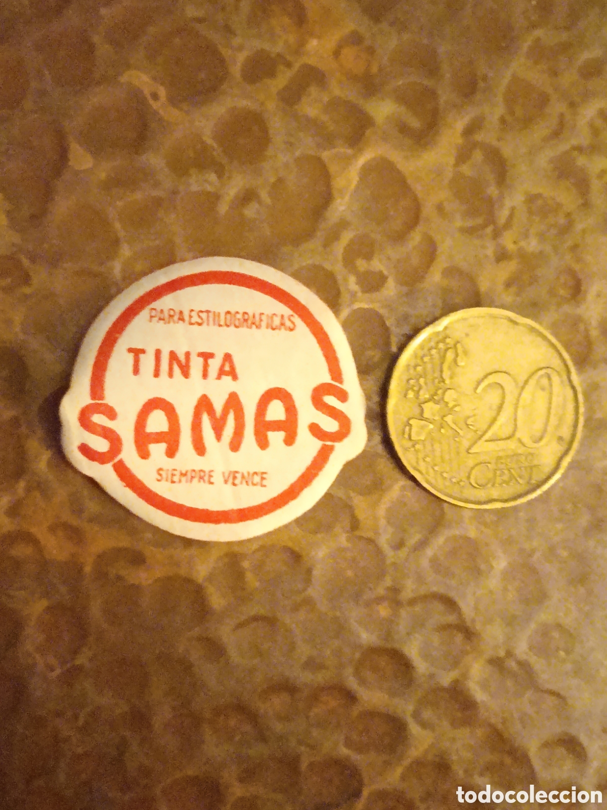 Etiquetas antiguas: PARA ESTILOGR&Aacute;FICAS TINTAS SAMAS SIEMPRE VENCE [ ETIQUETA A&Ntilde;OS 40-50 ]