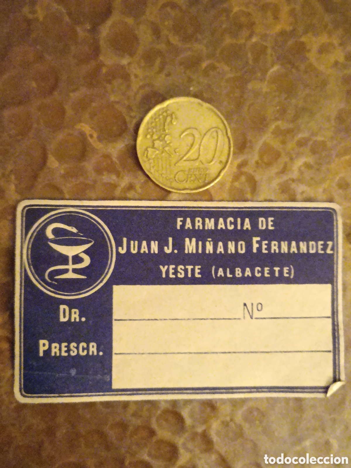 Etiquetas antiguas: FARMACIA DE JUAN J MI&Ntilde;ANO FERN&Aacute;NDEZ YESTE ALBACETE [ ETIQUETA A&Ntilde;OS 40-50 ]