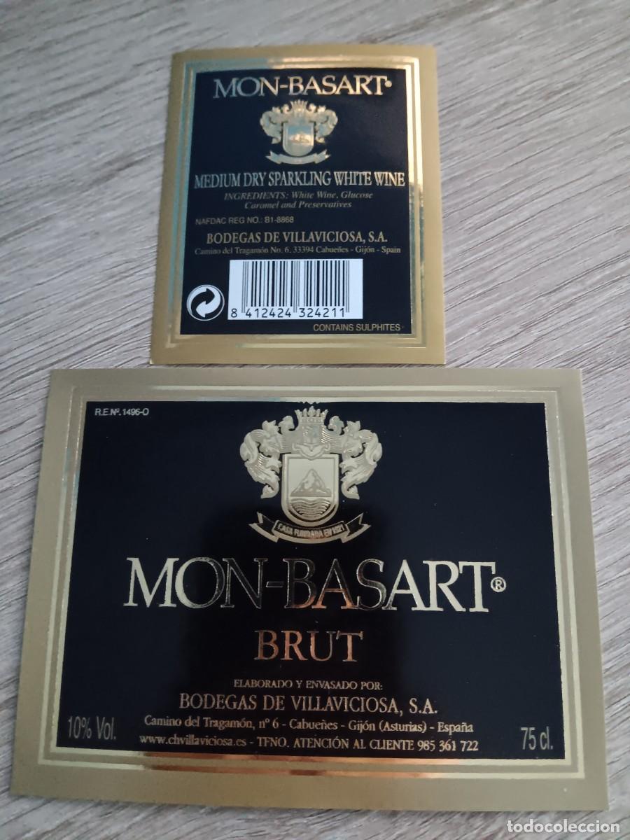 Etiquetas antiguas: ETIQUETA VINO MON BASART BRUT CHAMPANERA DE VILLAVICIOSA