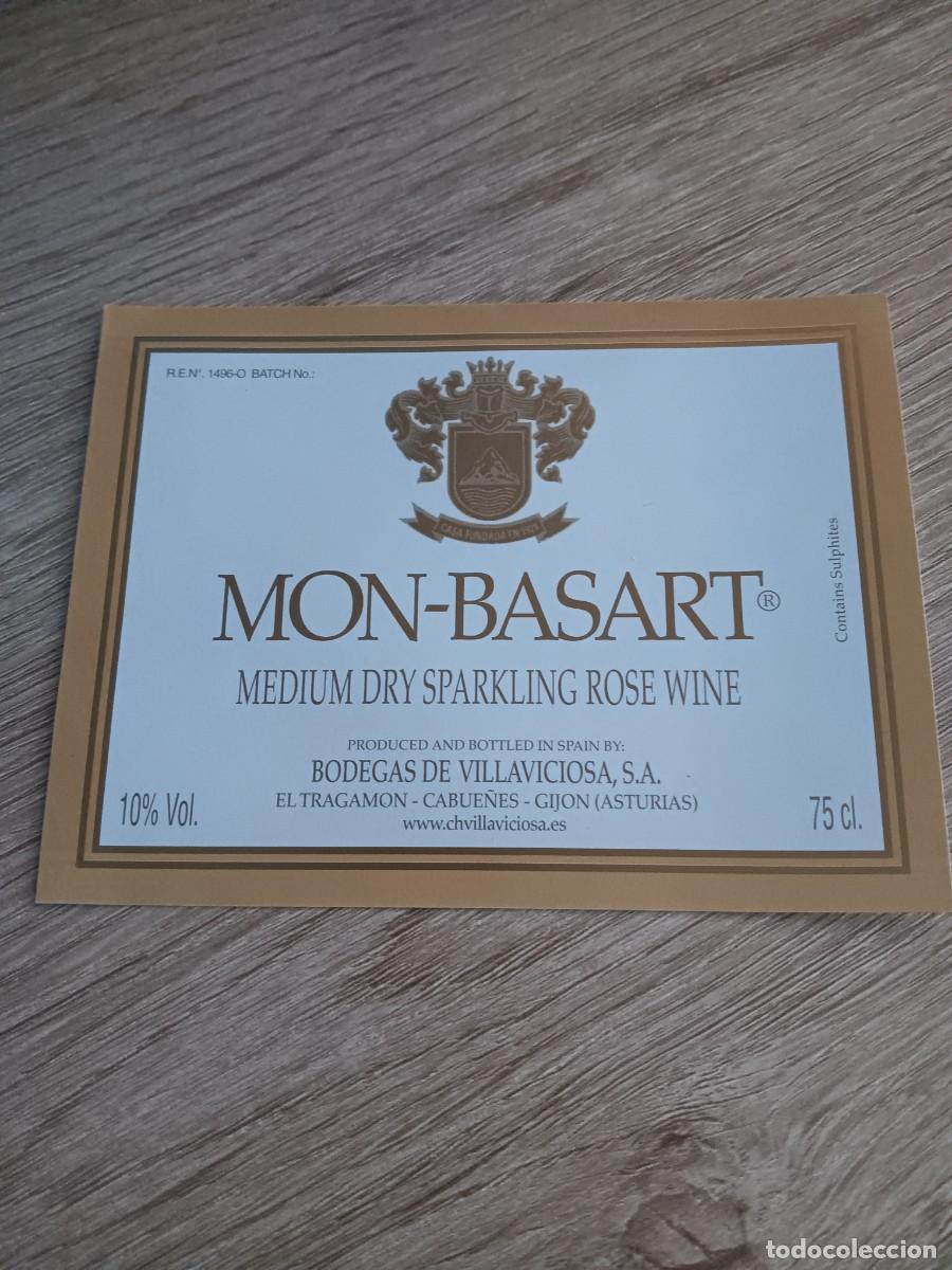 Etiquetas antiguas: ETIQUETA VINO MON BASART ROSE CHAMPANERA DE VILLAVICIOSA