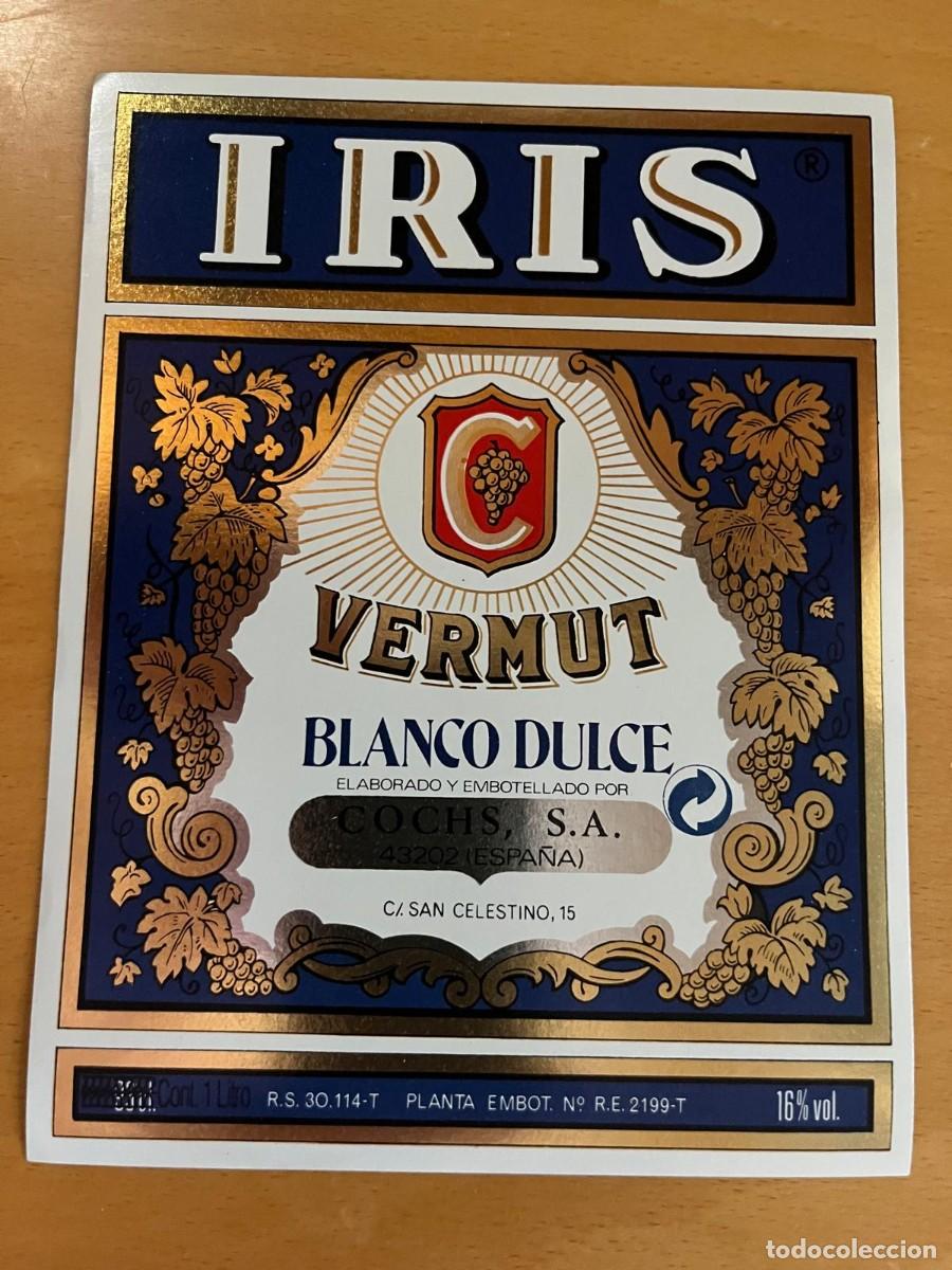 Etiquetas antiguas: Vermut blanco dulce IRIS Reus Tarragona