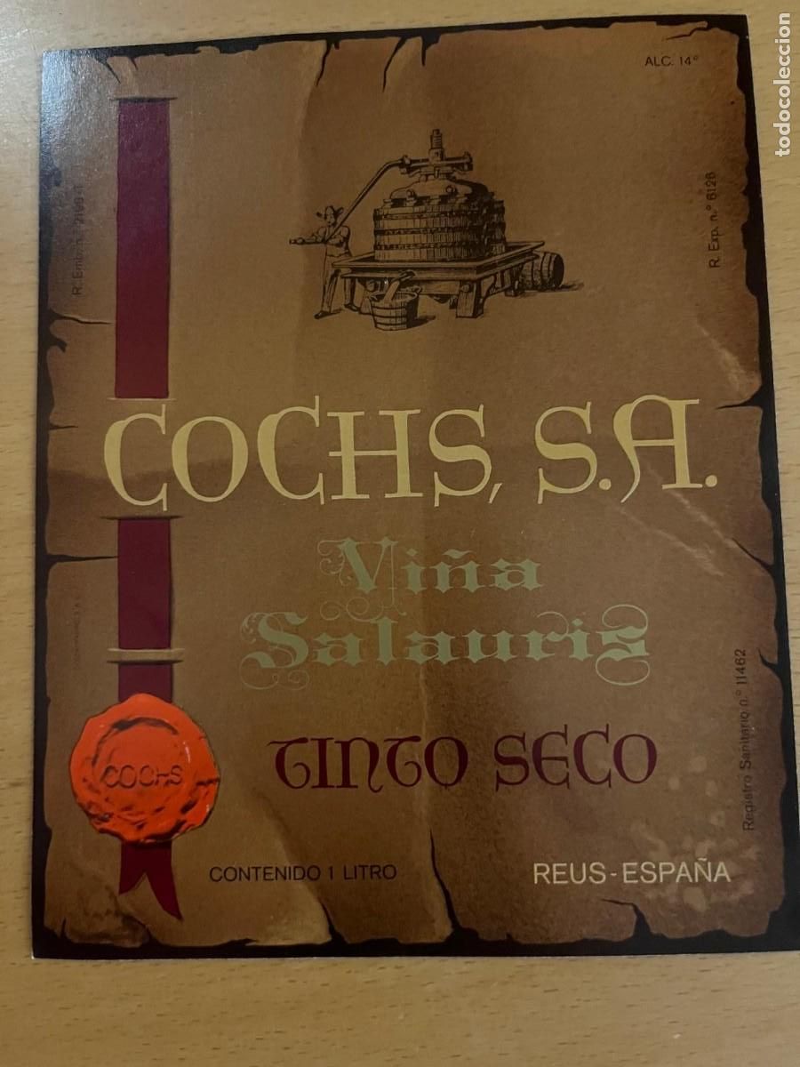 Etiquetas antiguas: vi&ntilde;a Salauris Cochs Reus Tarragona