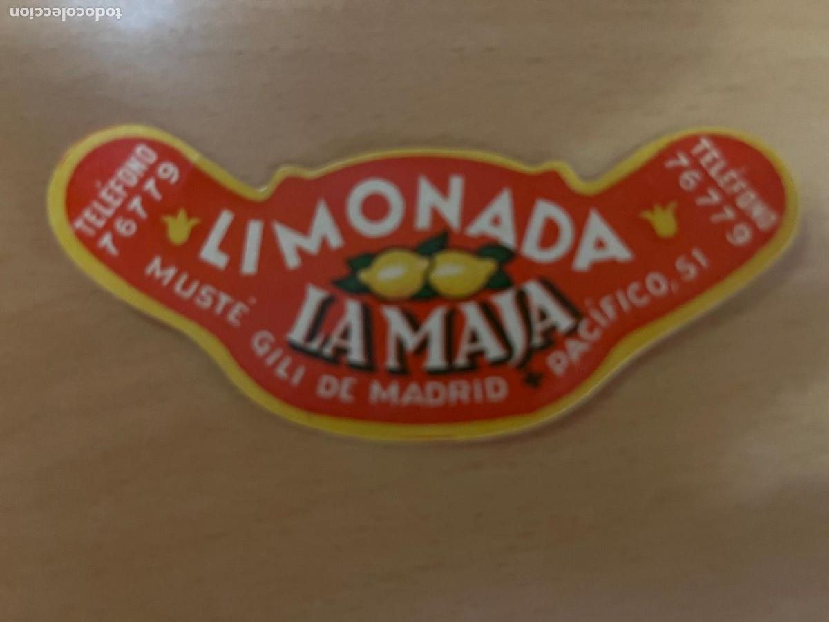 Etiquetas antiguas: limonada la Maja Must&eacute; Gili de Madrid