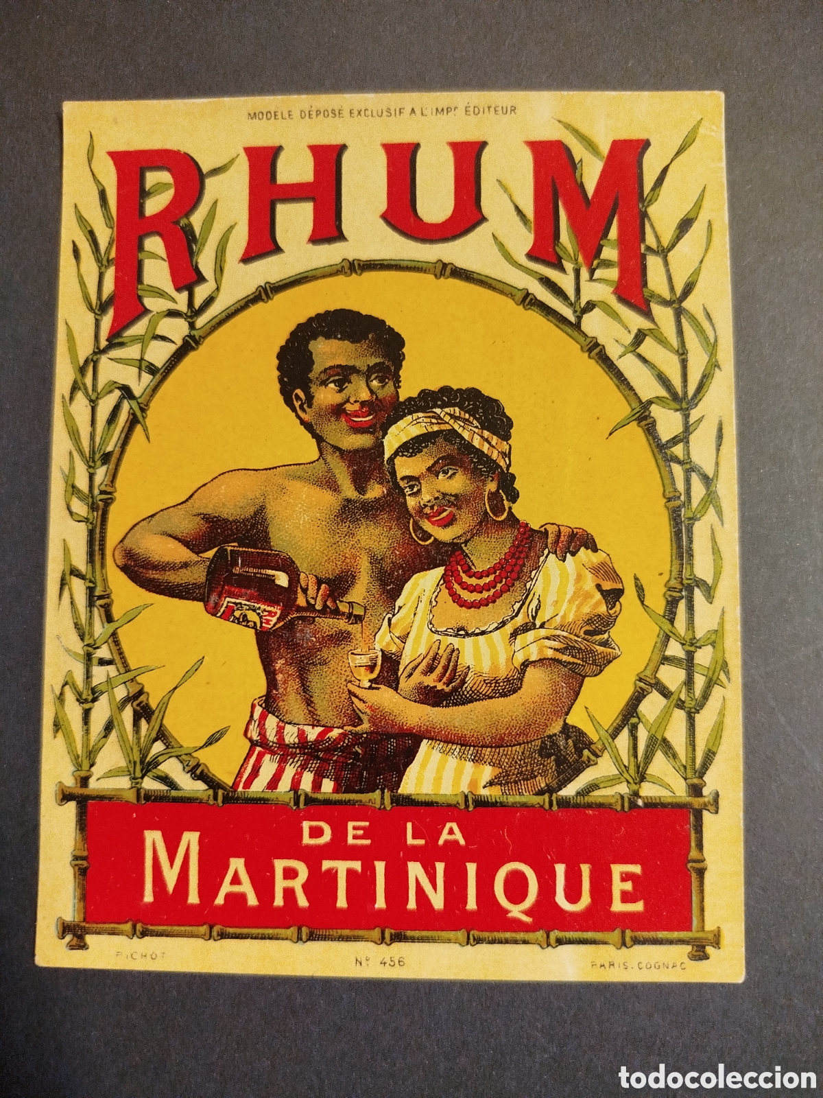 Etiquetas antiguas: ETIQUETA RHUM DE LA MARTINIQUE PICHOT