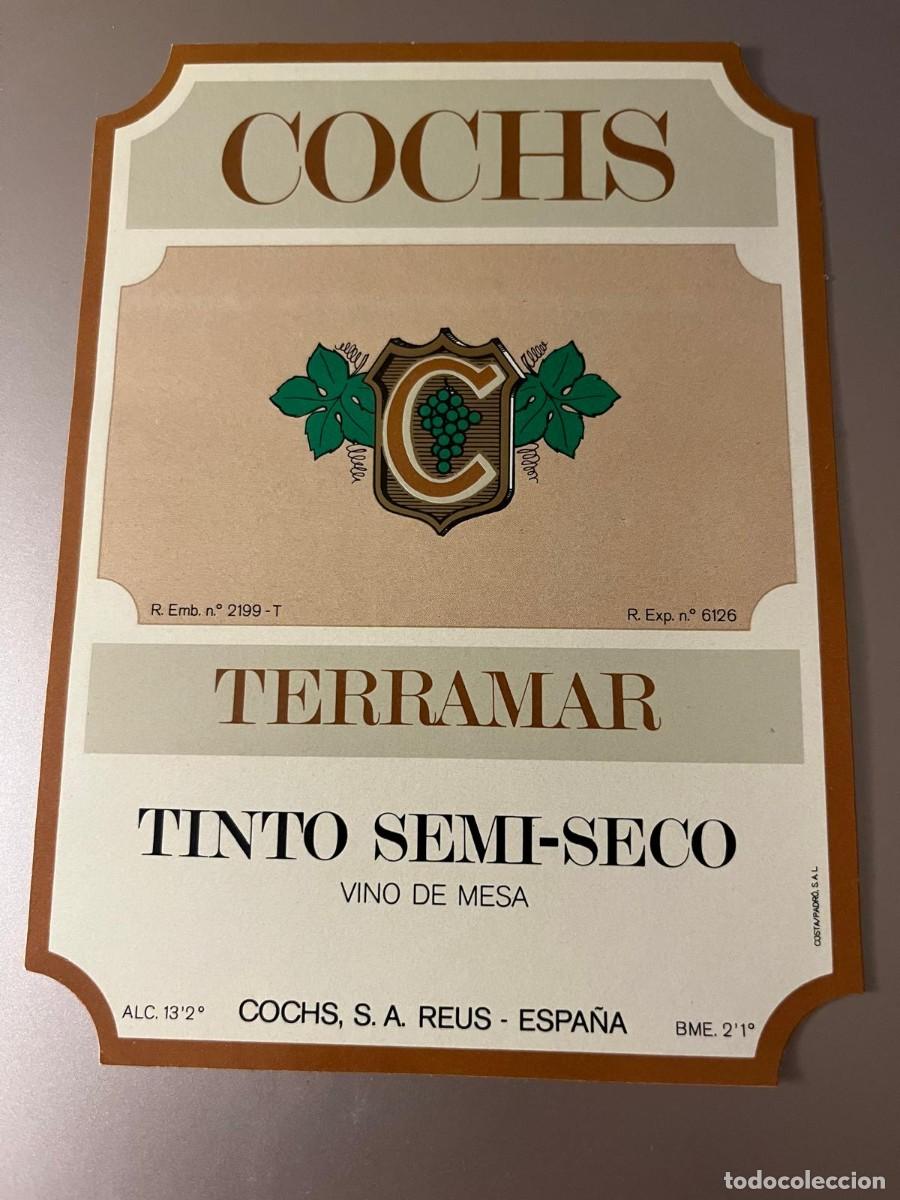 Etiquetas antiguas: Cochs Terramar Tinto Semi-Seco Reus Tarragona