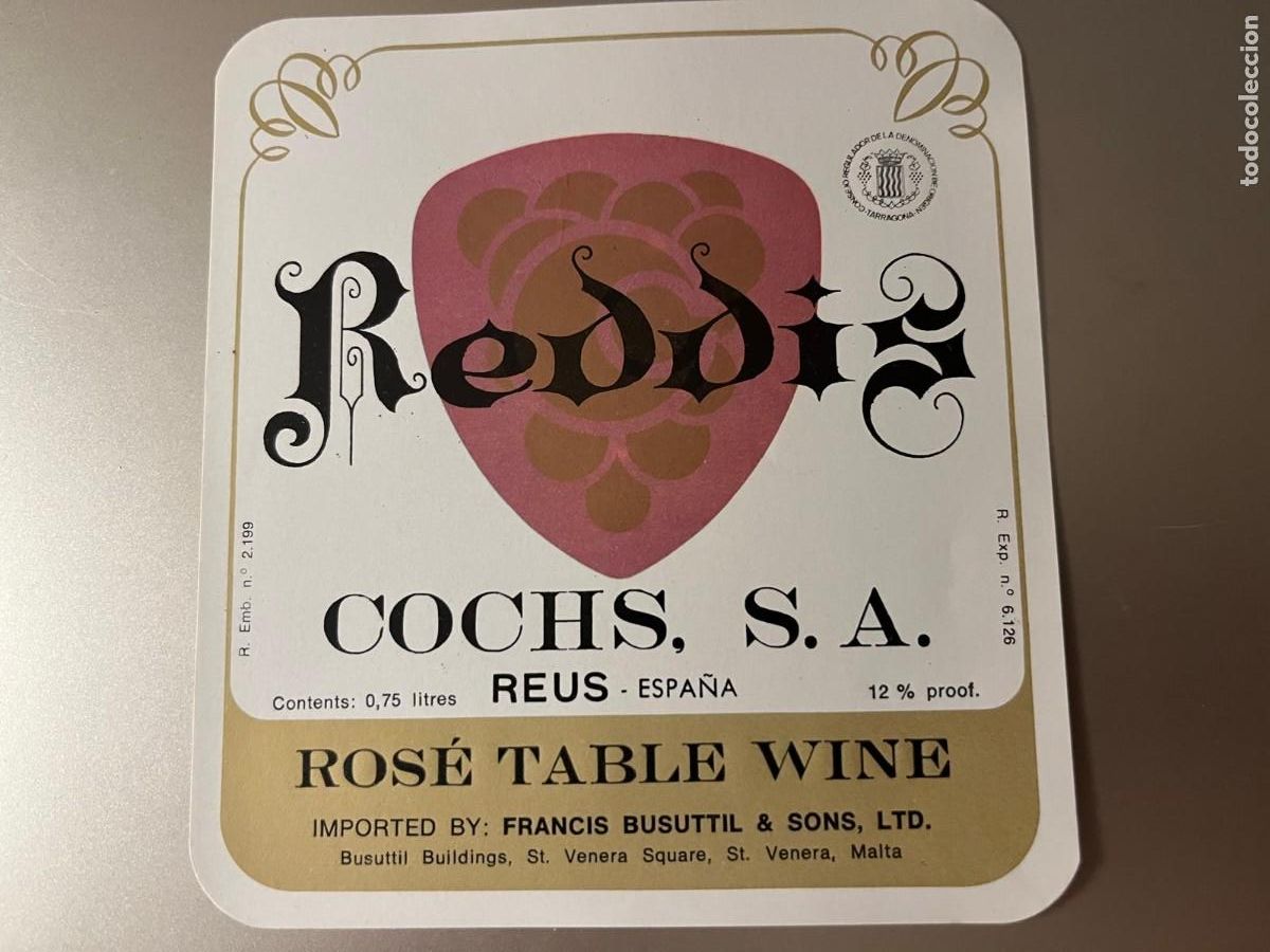 Etiquetas antiguas: Reddis Cochs Reus Tarragona - Foto 1