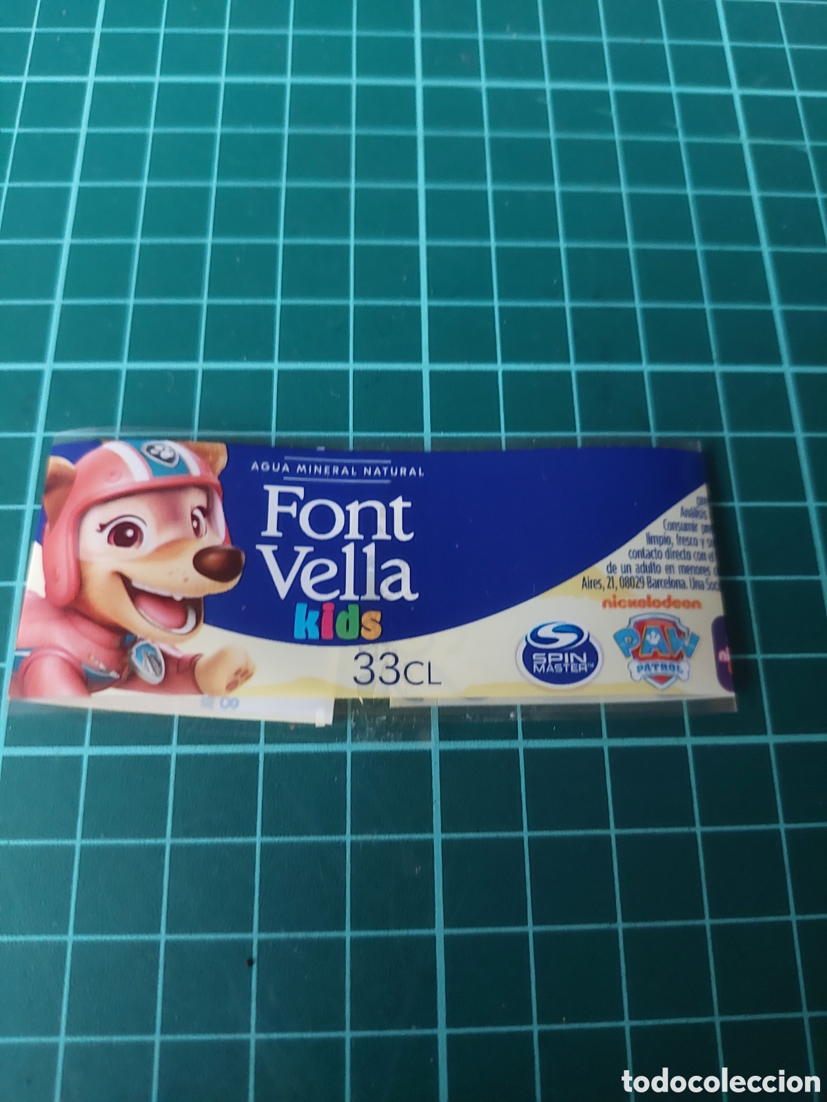 Etiquetas antiguas: ETIQUETA FONT VELLA AGUA MINERAL NATURAL 33 CL ANIMALES KIDS