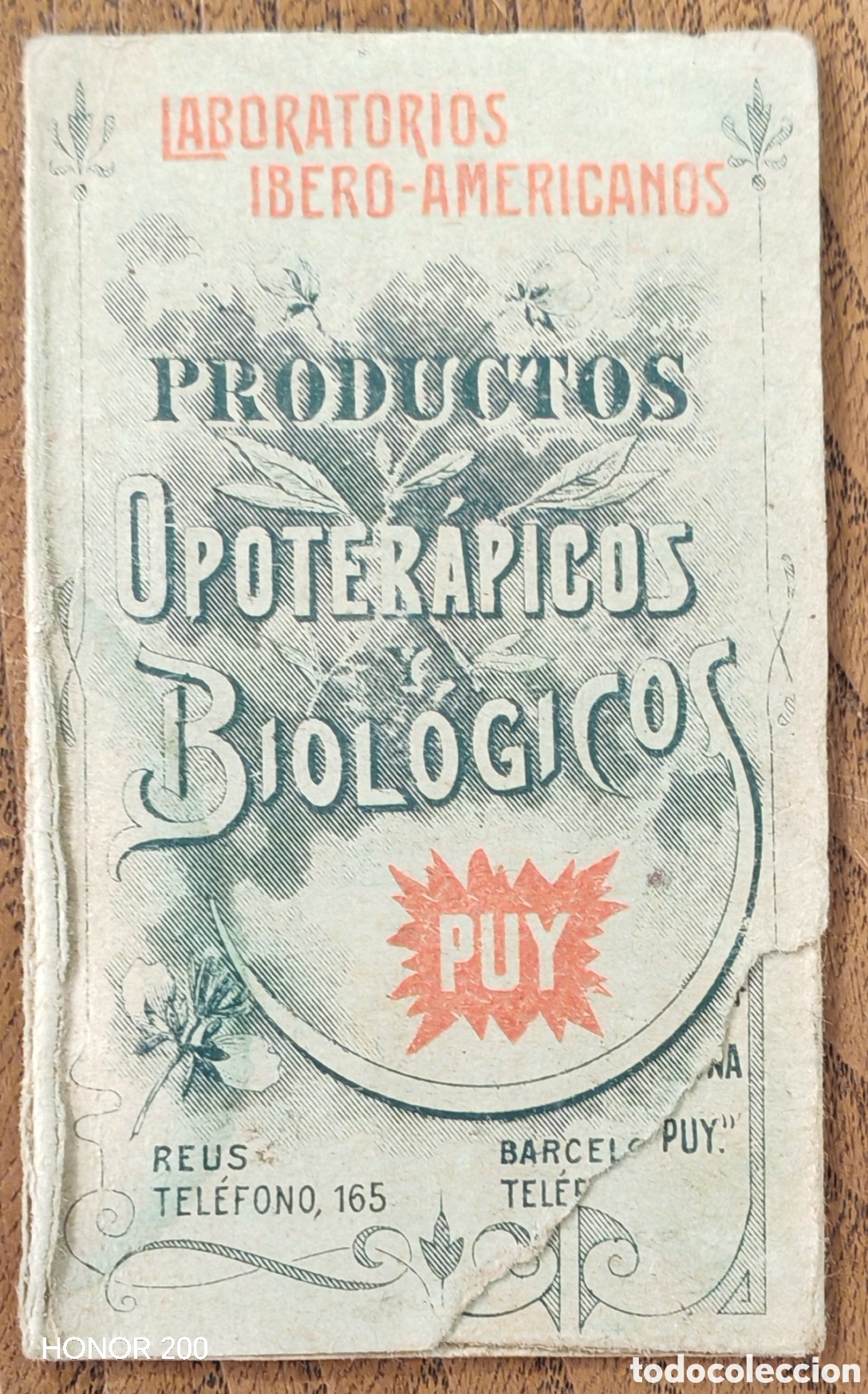 Etiquetas antiguas: Envoltorio - Tafet&aacute;n Ingl&eacute;s. Productos Opoterapicos Biol&oacute;gicos Puy. Iberoamericanos