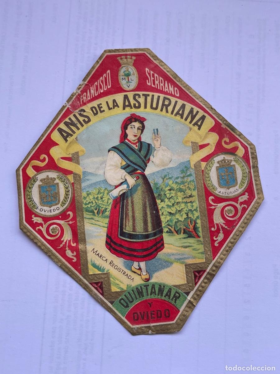 Etiquetas antiguas: ETIQUETA DE ANIS DE LA ASTURIANA QUINTANAR Y OVIEDO ESPA&Ntilde;A