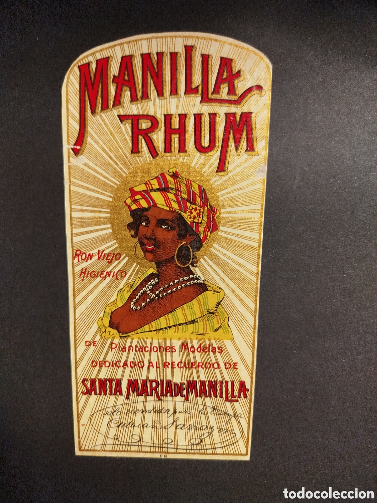 Etiquetas antiguas: ETIQUETA TROQUELADA MANILLA RHUM - Foto 1