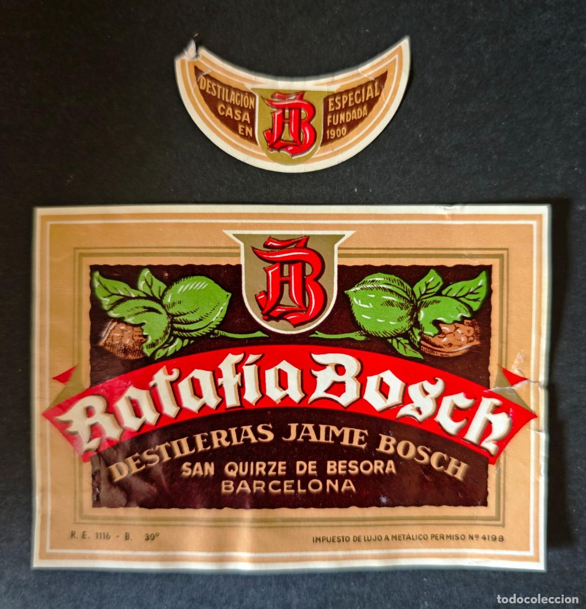 Etiquetas antiguas: ETIQUETAS RATAFIA BOSCH - SAN QUIRZE DE BESORA