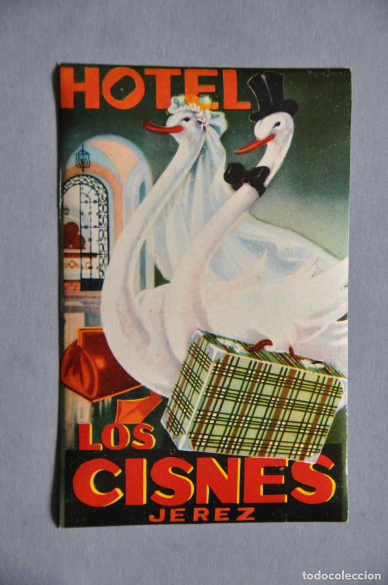 Etiquetas antiguas: ETIQUETA HOTEL LOS CISNES (JEREZ)