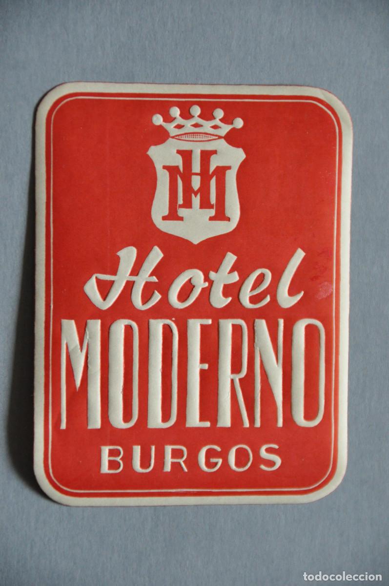 Etiquetas antiguas: ETIQUETA DEL HOTEL MODERNO DE BURGOS