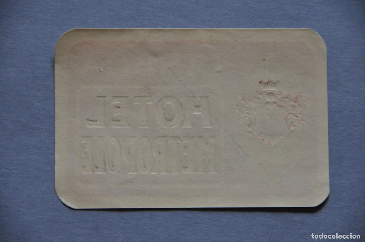 Etiquetas antiguas: ETIQUETA DEL HOTEL METROPOLE DE LISBOA - Foto 2