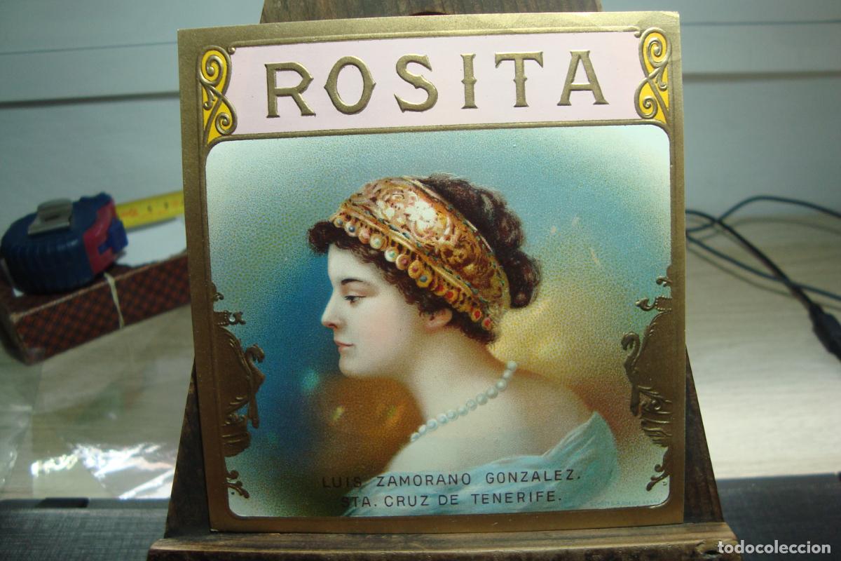 Etiquetas antiguas: ANTIGUA ETIQUETA ROSITA LUIS ZAMORANO GONZALEZ. STA.CRUZ DE TENERIFE