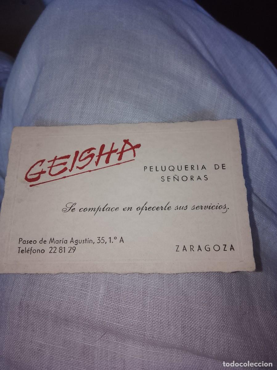 Etiquetas antiguas: Tageta a&ntilde;os 60 peluquer&iacute;a se&ntilde;oras geisha Zaragoza