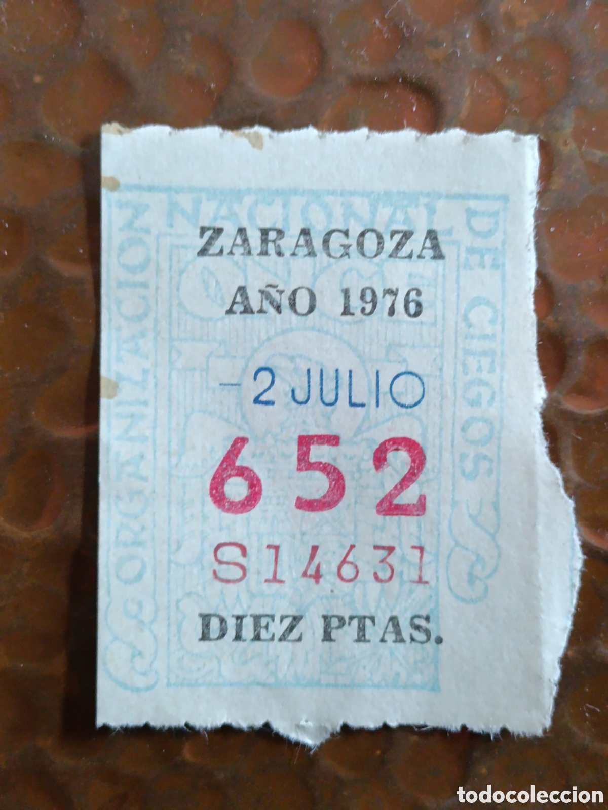 Etiquetas antiguas: CUPON DE LOTERIA LA ONCE 652 10 PTAS [ A&Ntilde;O 1976 ]