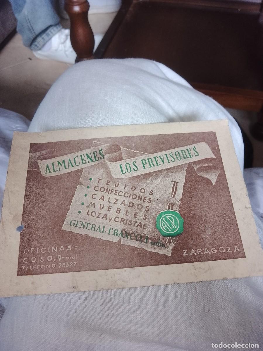 Etiquetas antiguas: Tageta a&ntilde;os 40 50 Zaragoza almacenes los previsores tejidos calzado y