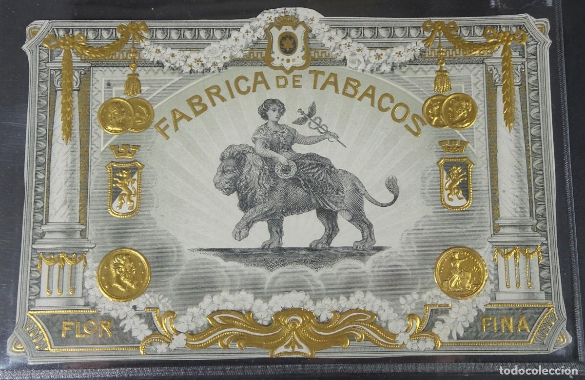 Alte Etiketten: ANTIGUA ETIQUETA LITOGRAFIA, PUBLICIDAD F&Aacute;BRICA TABACOS ,FLOR FINA, VER FOTOS