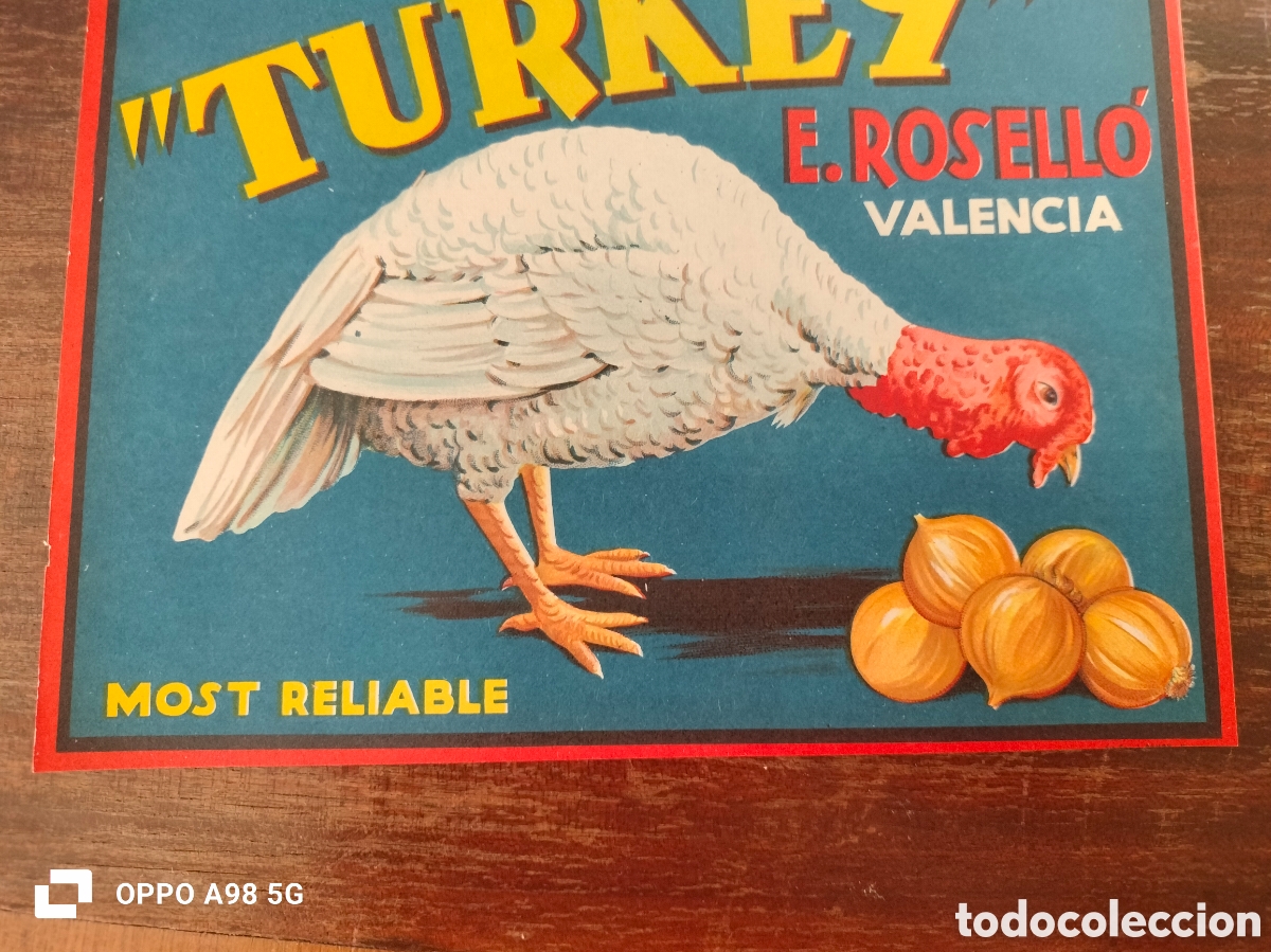 Etiquetas antiguas: Etiqueta cebollas Turkey E Rosell&oacute; Valencia - Foto 3