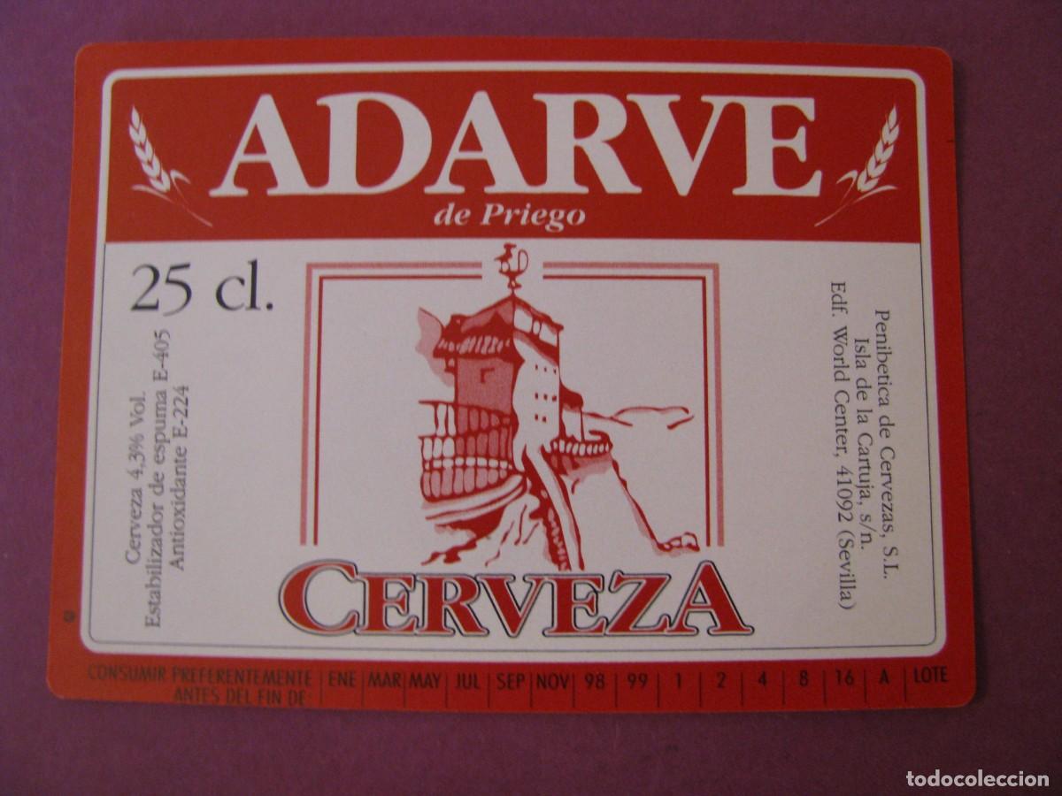 Etiquetas antiguas: ETIQUETA DE CERVEZA ADRVE DE PRIEGO. 25 CL.