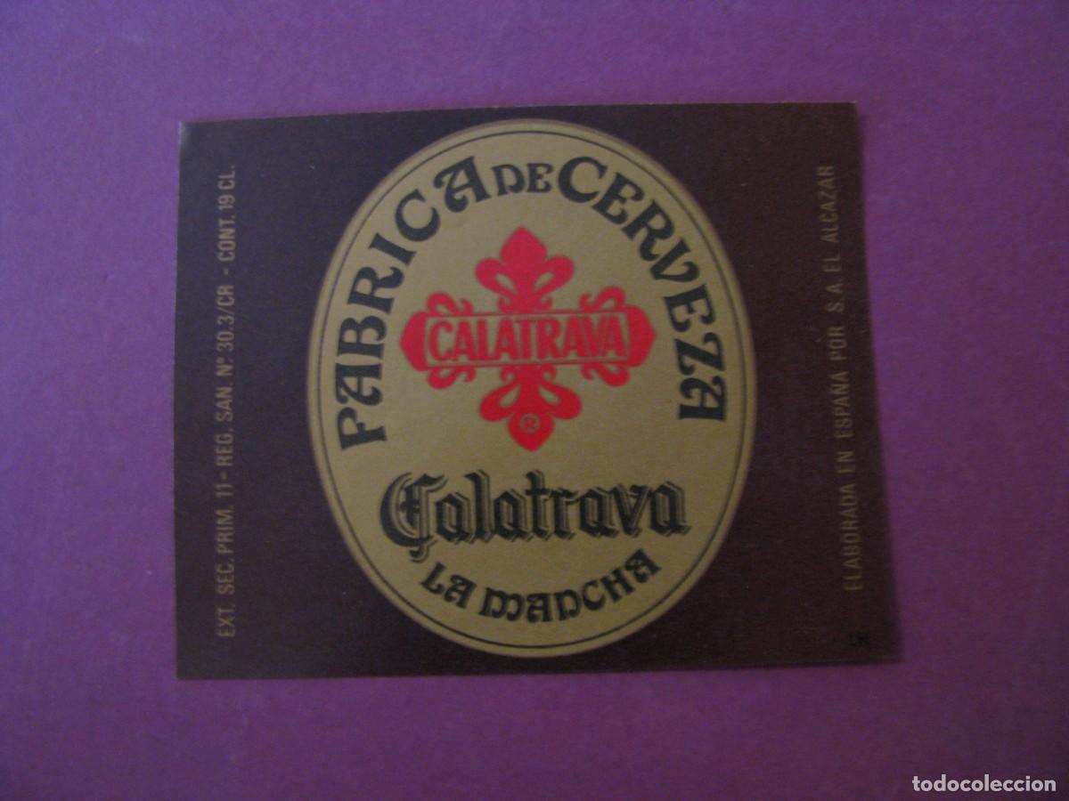 Etiquetas antiguas: ETIQUETA DE CERVEZA CALATRAVA 19 CL.