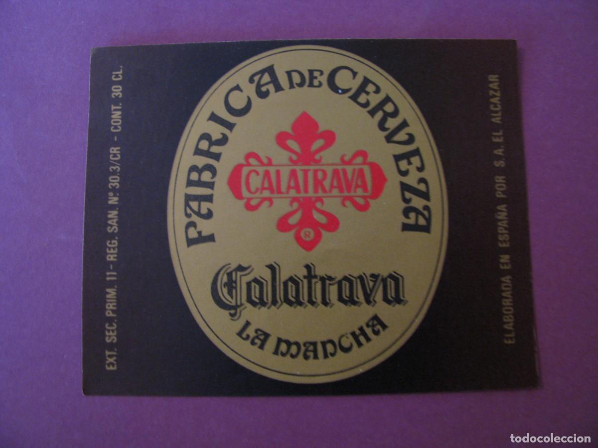 Etiquetas antiguas: ETIQUETA DE CERVEZA CALATRAVA 30 CL.