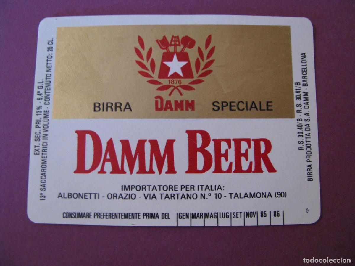 Etiquetas antiguas: ETIQUETA DE CERVEZA DAMM BEER 25 CL.