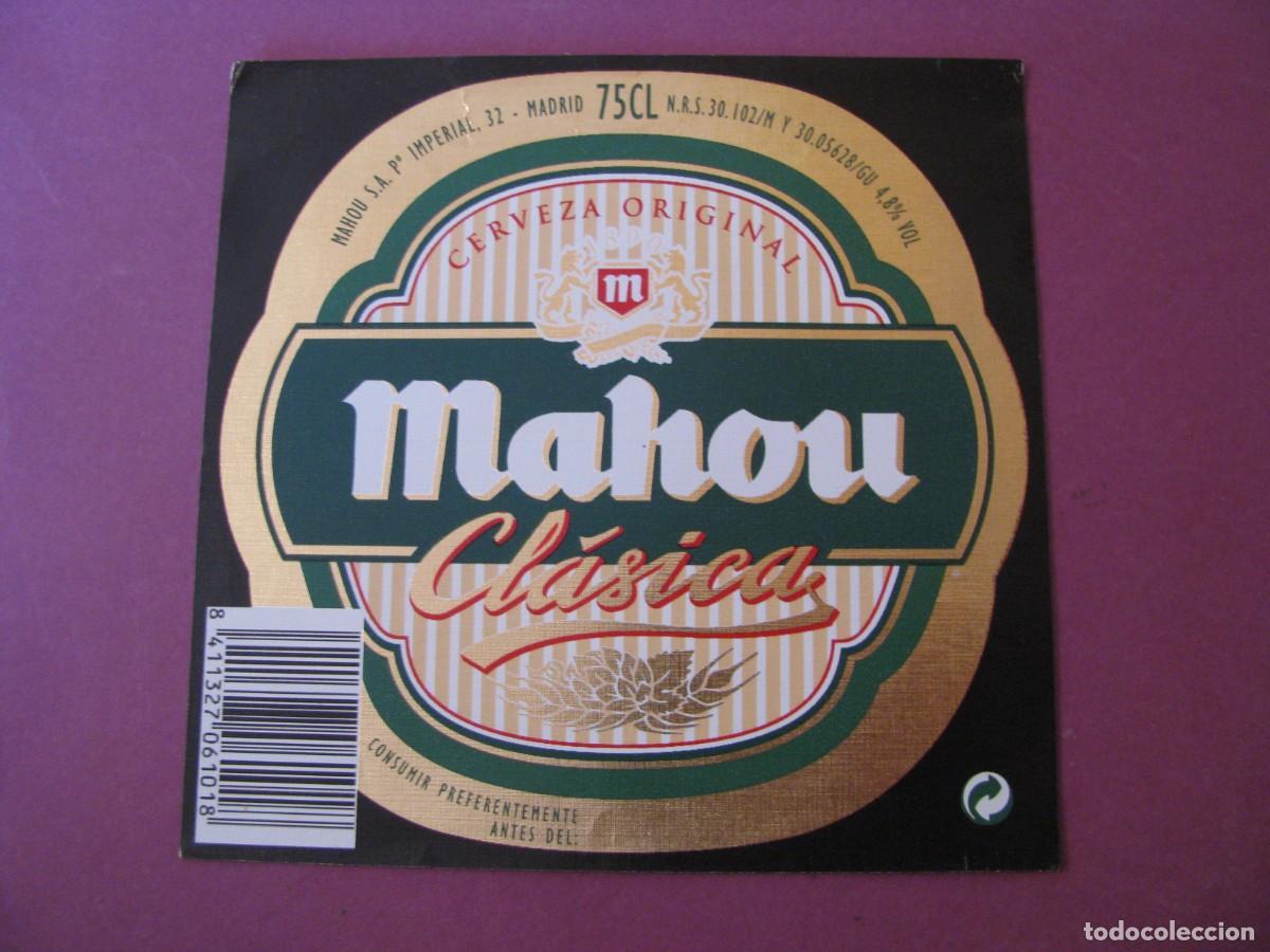 Etiquetas antiguas: ETIQUETA DE CERVEZA MAHOU CLASICA. 75 CL.