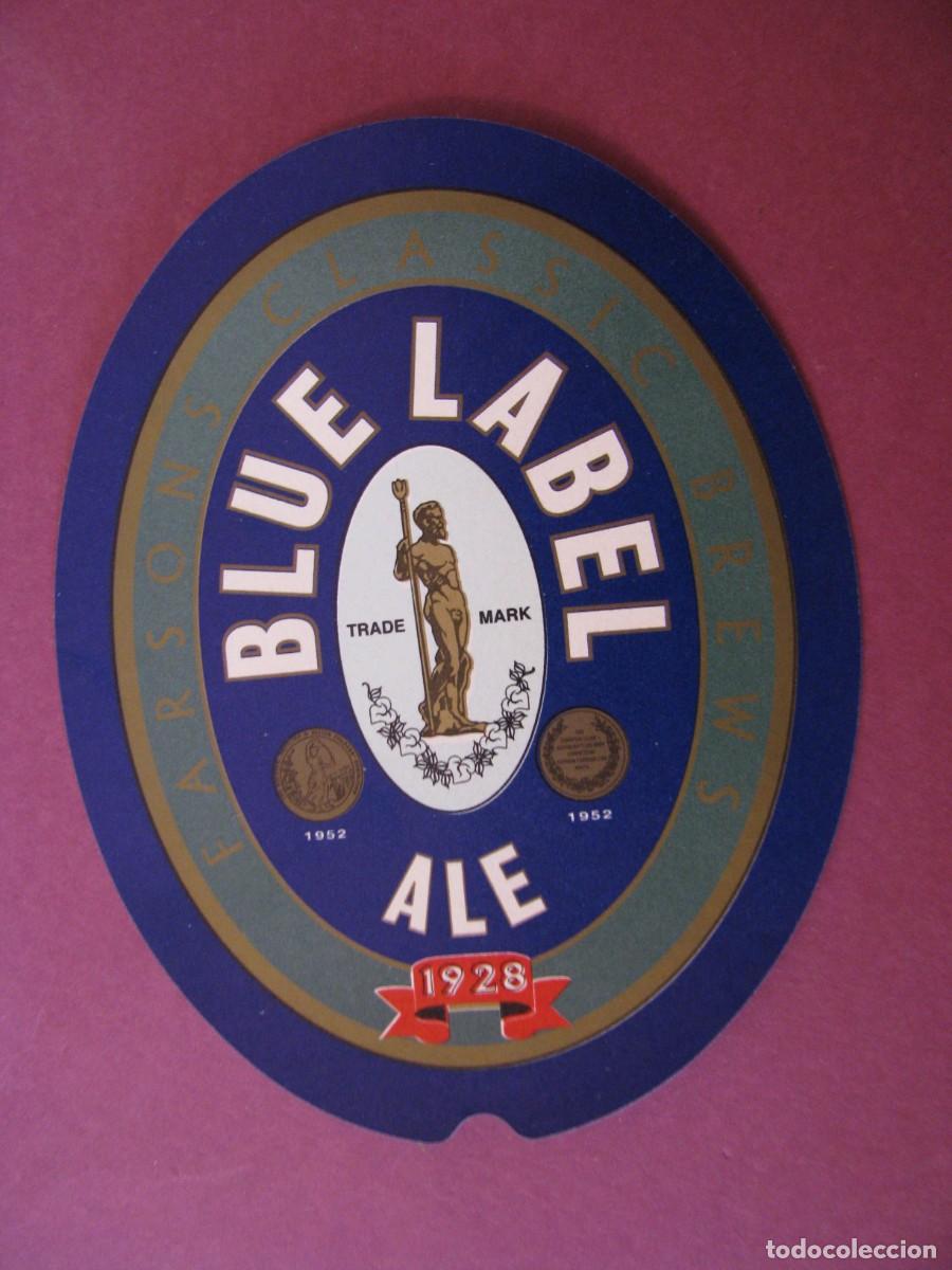 Etiquetas antiguas: ETIQUETA DE CERVEZA BLUE LABEL ALE.