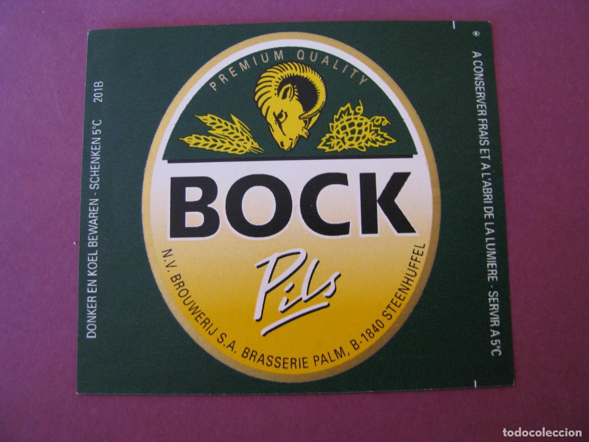 Etiquetas antiguas: ETIQUETA DE CERVEZA BOCK PILS, BELGICA