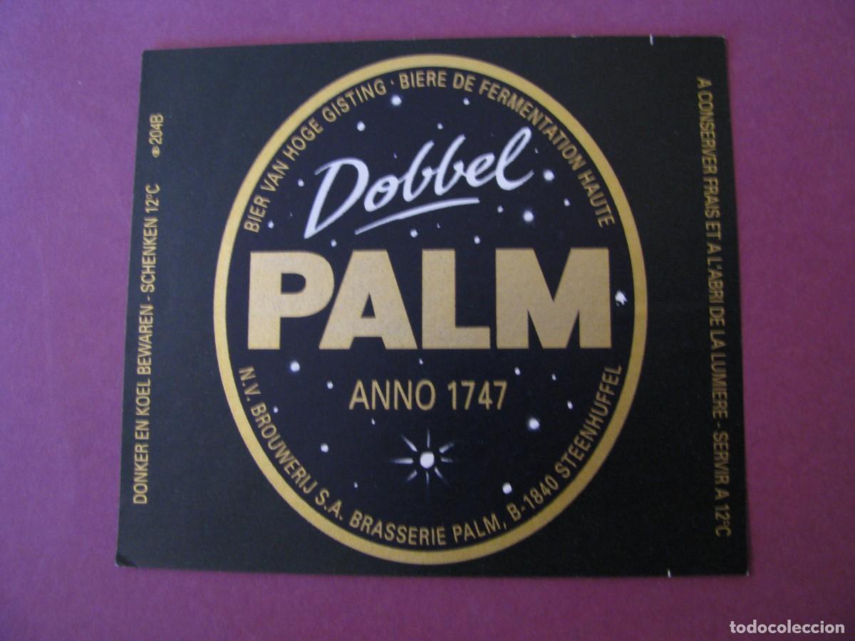 Etiquetas antiguas: ETIQUETA DE CERVEZA DOBBEL PALM, BELGICA