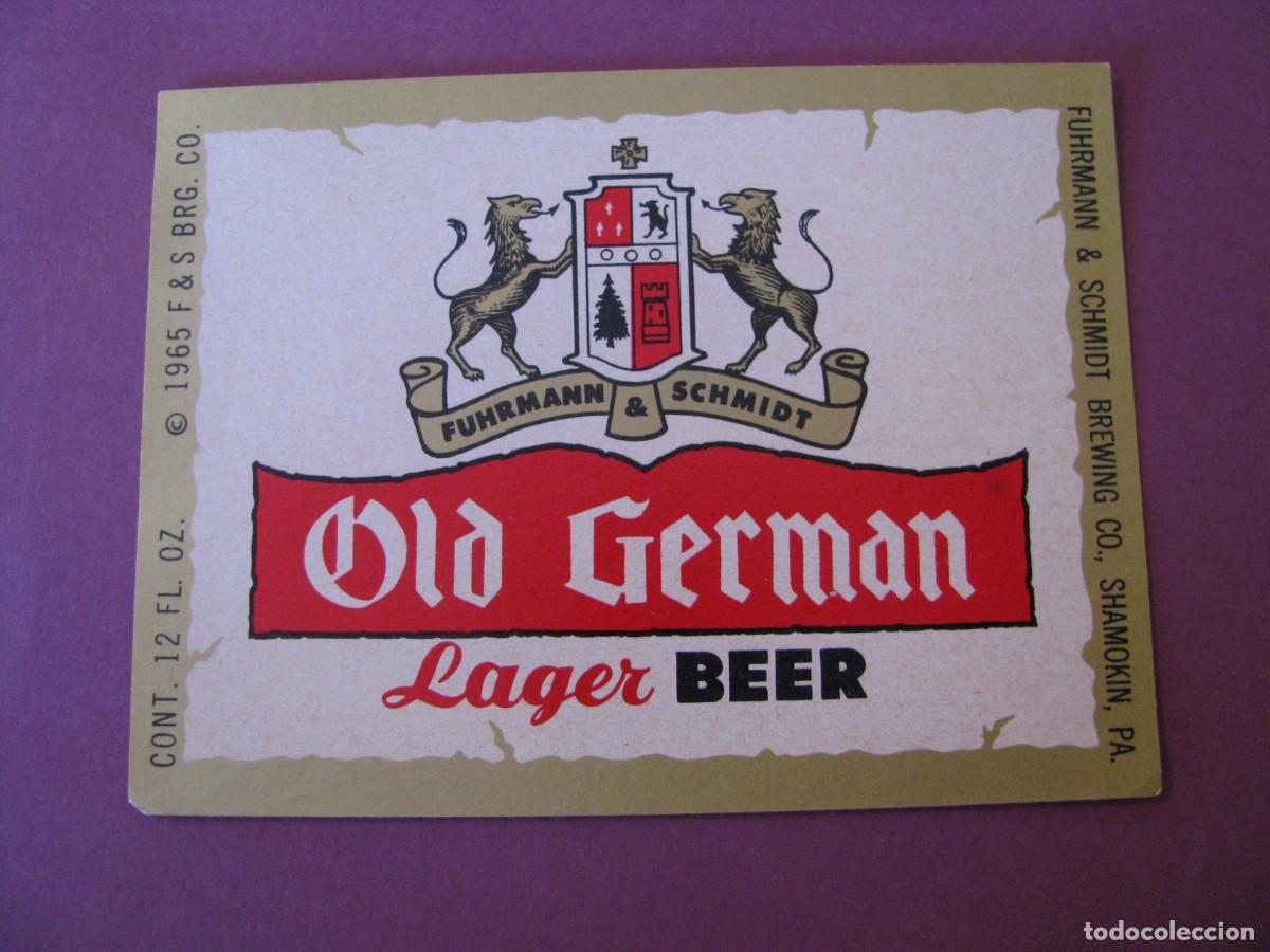 Etiquetas antigas: ETIQUETA DE CERVEZA OLD GERMAN LAGER BEER, EE.UU.