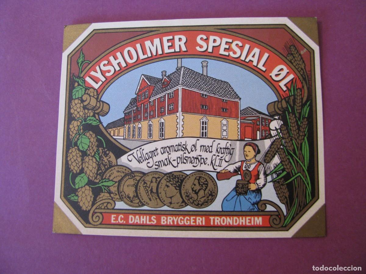 Etiquetas antiguas: ETIQUETA DE CERVEZA LYSHOLMER SPECIAL OL, NORUEGA