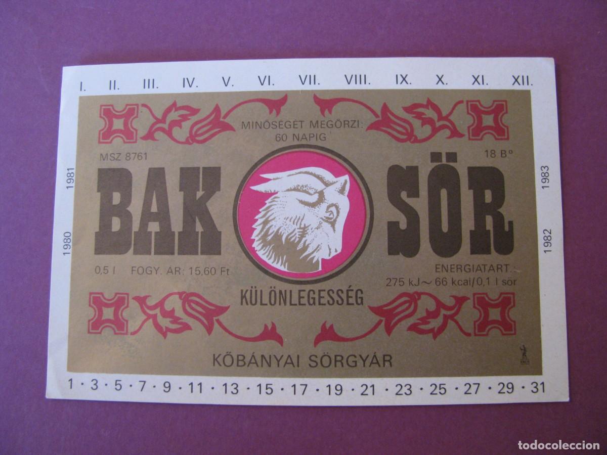 Etiquetas antiguas: ETIQUETA DE CERVEZA K&Ouml;BANYAI S&Ouml;RGYAR, BAK S&Ouml;R, HUNGRIA. A&Ntilde;OS 1980